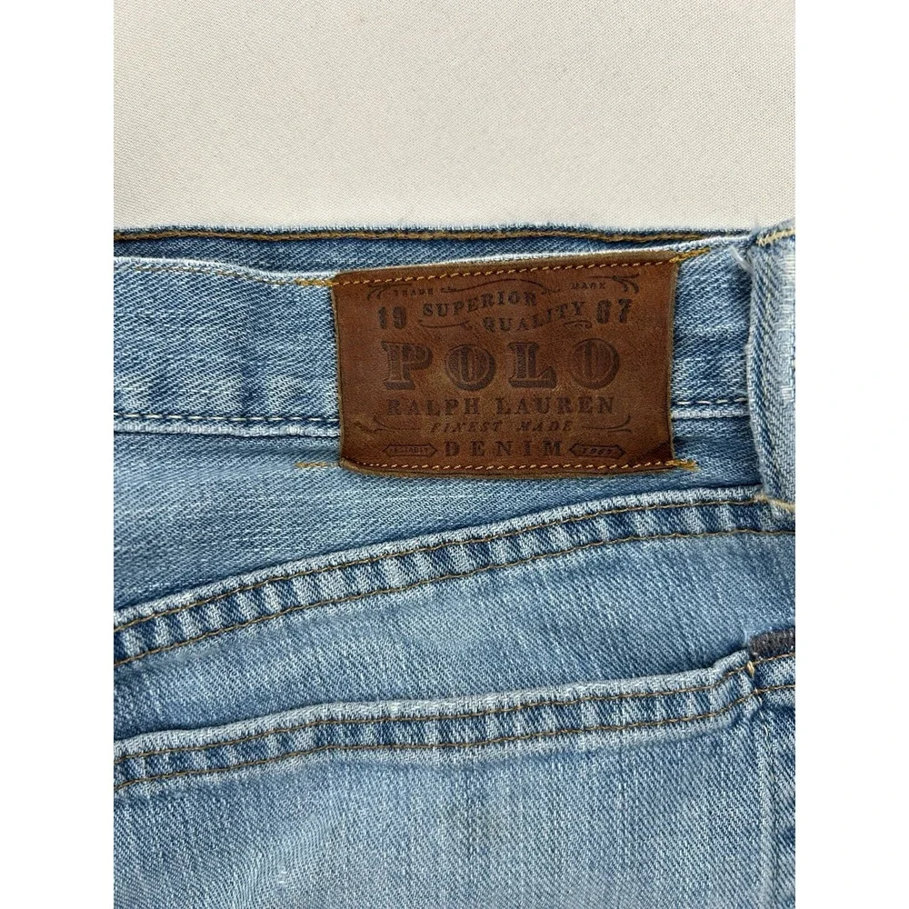 Polo Ralph Lauren Jeans Classic 867 Mens 35x30 Distressed‎ Medium Wash